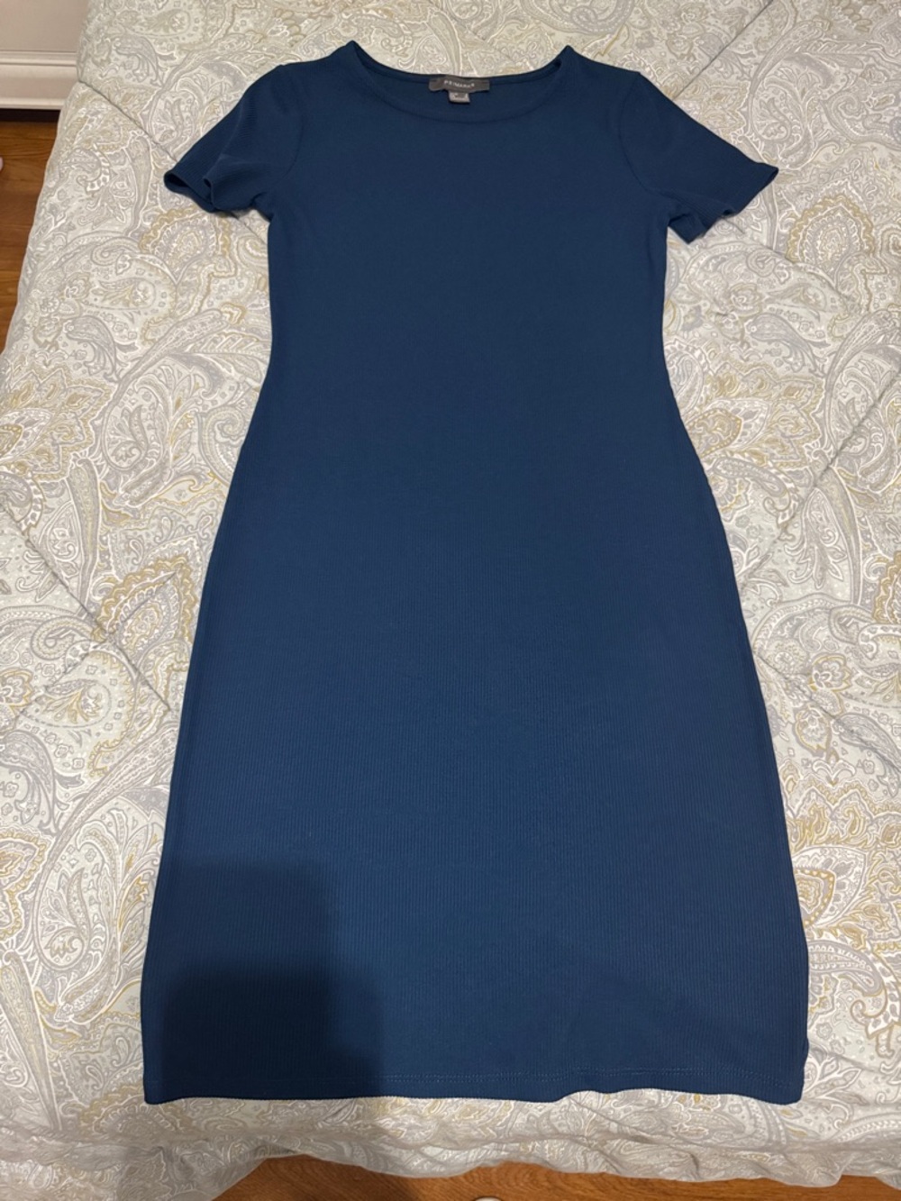 Primark Deep Navy Short-Sleeve Midi Dress